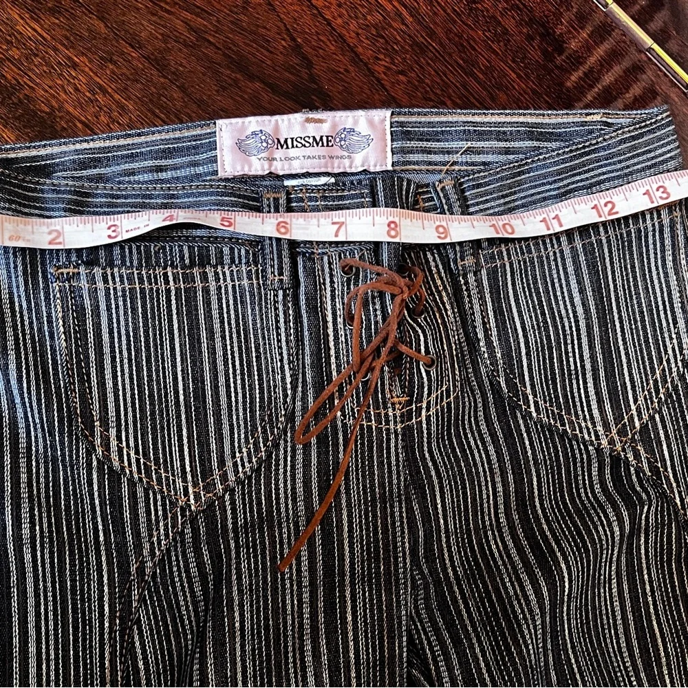 Vintage Y2K Miss Me Flare Wide Lace Up Jeans Pants - Picture 4 of 9